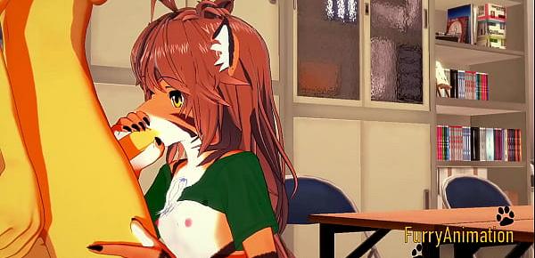  Furry Futanari Hentai 3D - Dog Futanari and Tiger Girl blowjob and fucked with creampie - Anime Manga Japanese Yiff Cartoon  Porn